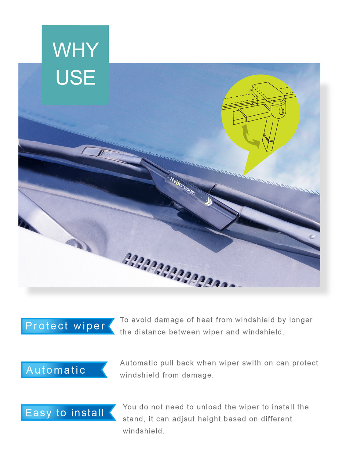 Car Windscreen Protect Wiper Blade Stand HP6440 (LL)