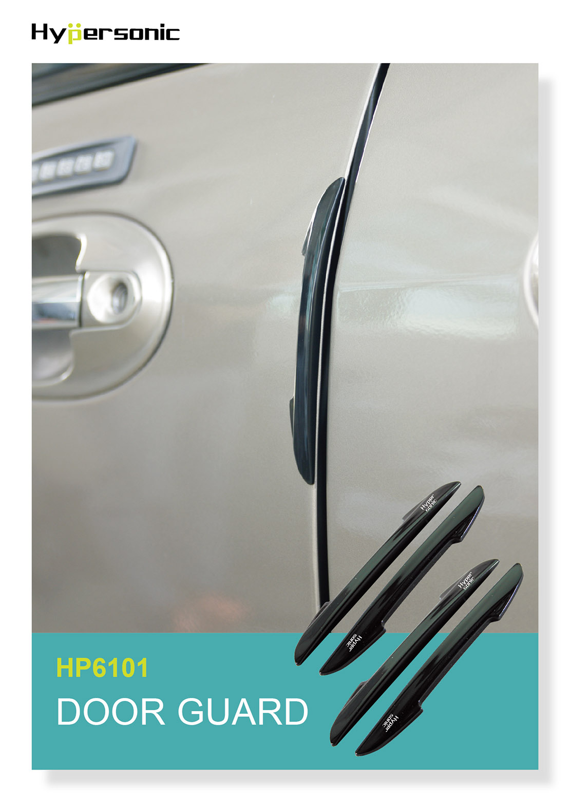 Hypersonic black car door edge guard trim clearance molding crash scratch protector 4pcs hp6101