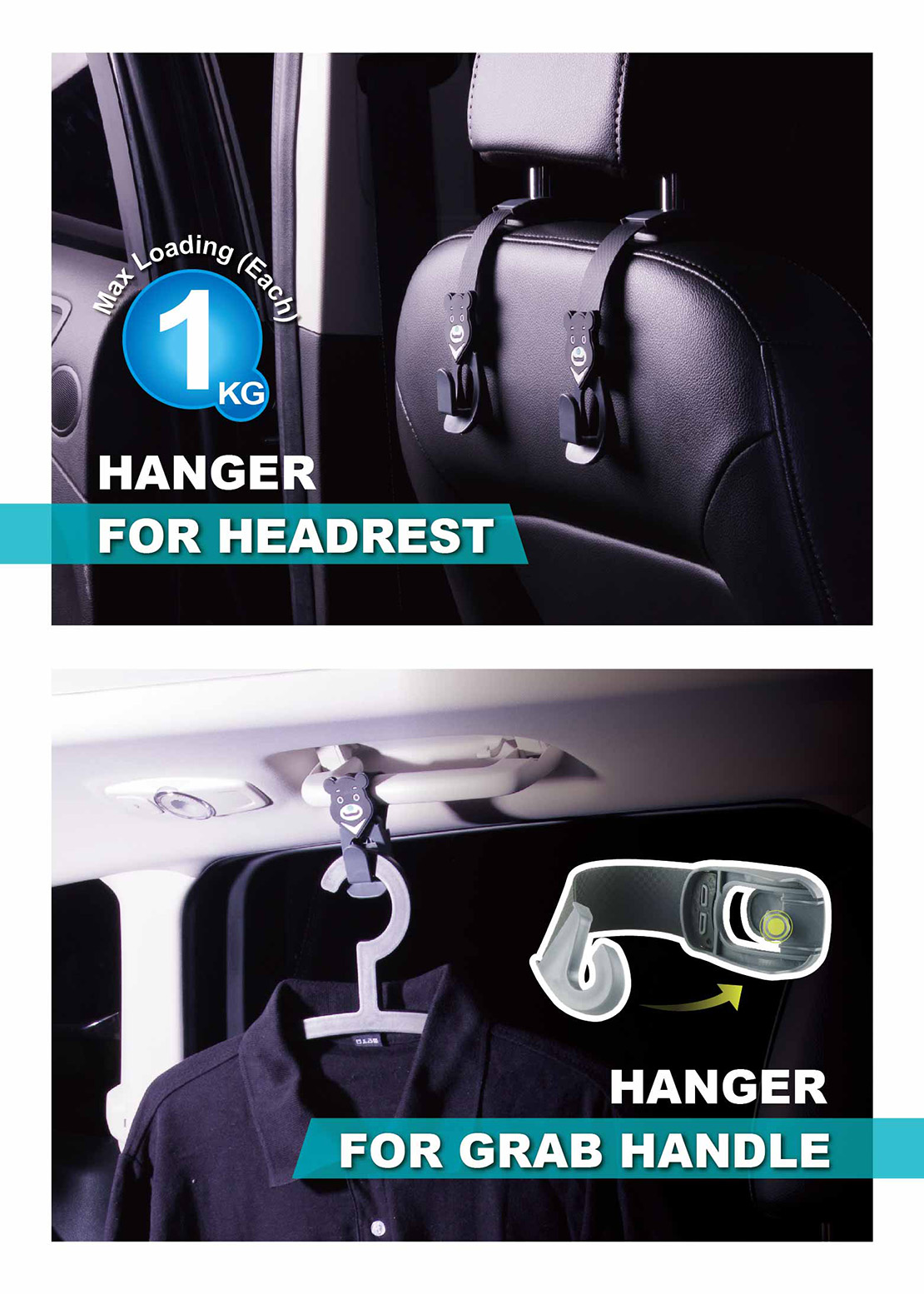 Custom Bear Car Organize Hooks Hangers for Car BR-02