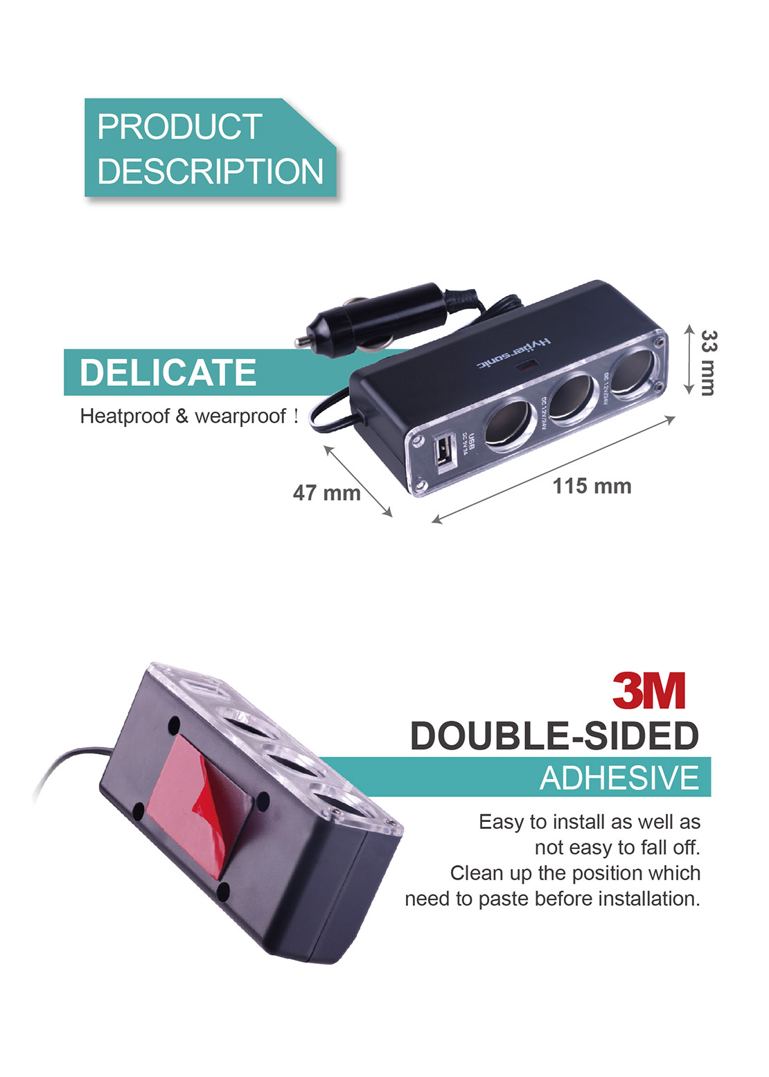 1 Port USB & 3 Ports Triple Socket HP2689