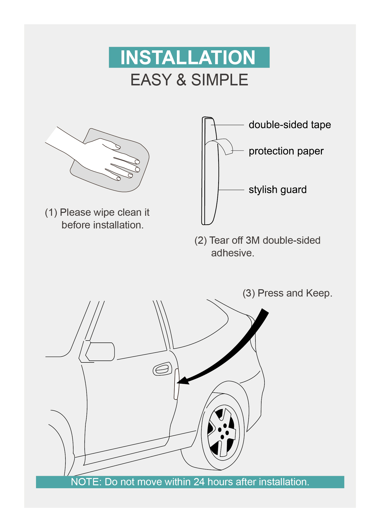 PVC Transparent Door Guard for Car HP6137