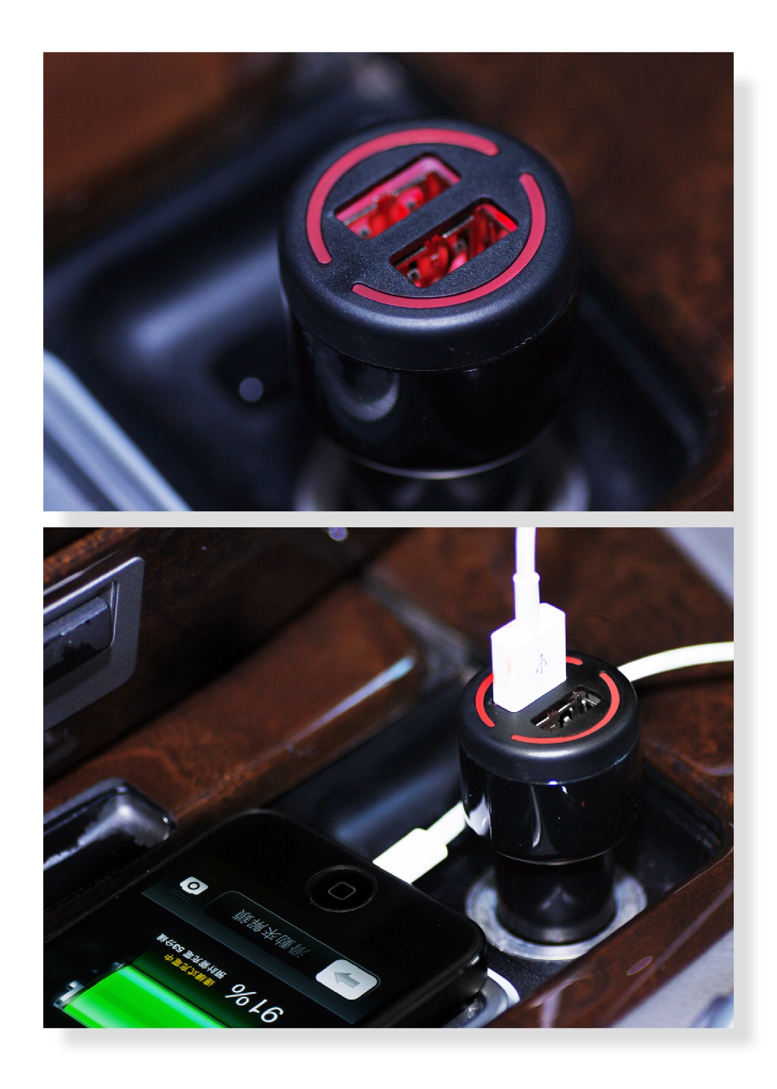 Bidirectional Holes Car USB Charger HP2693