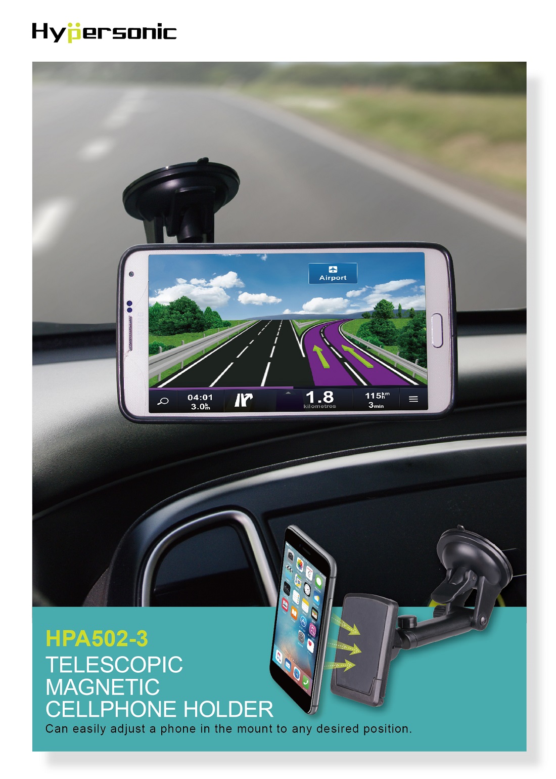 Car Windshield Mount for Cell Phone HPA502