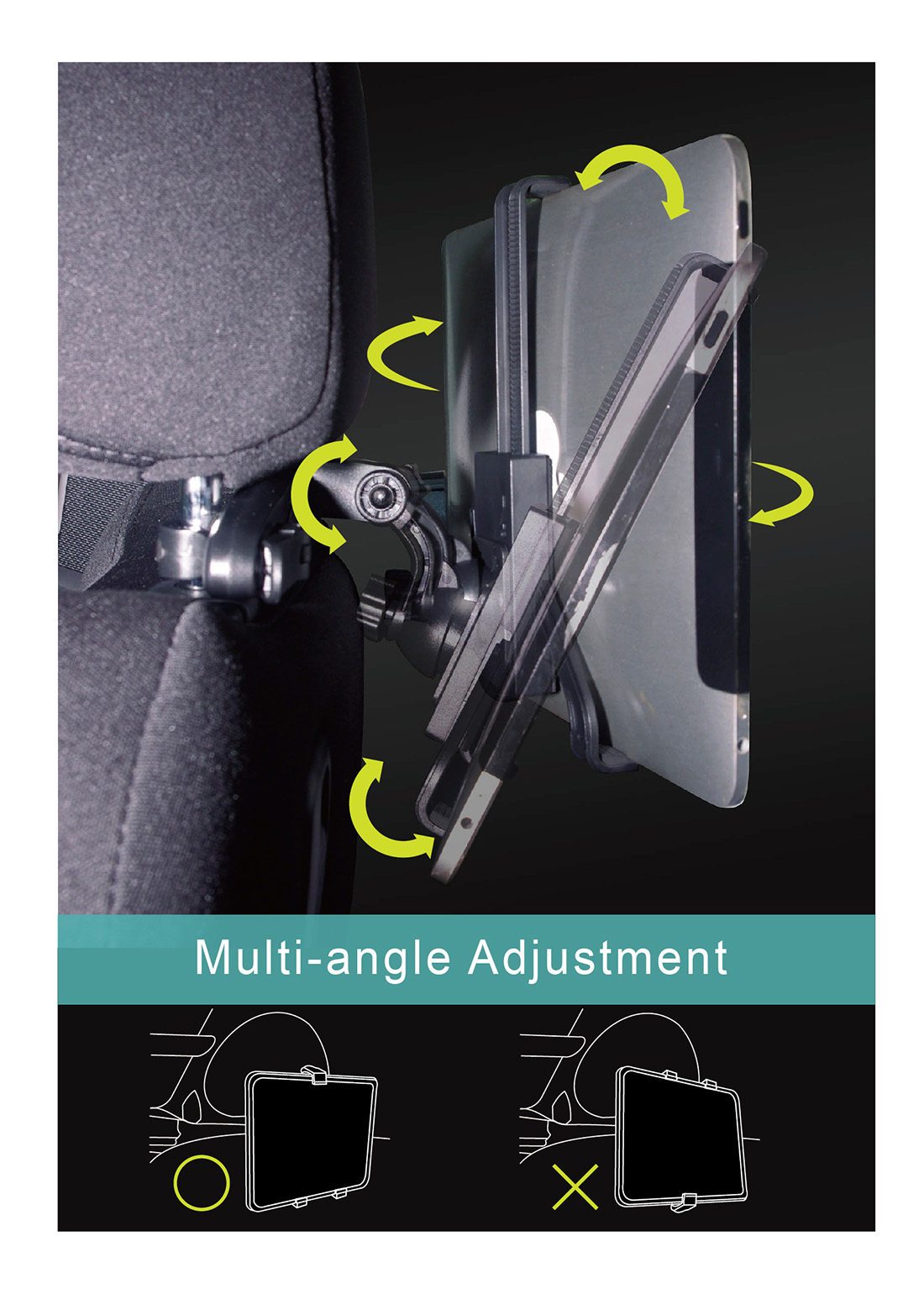 Car Back Seat Tablet Ipad Holder HPA525