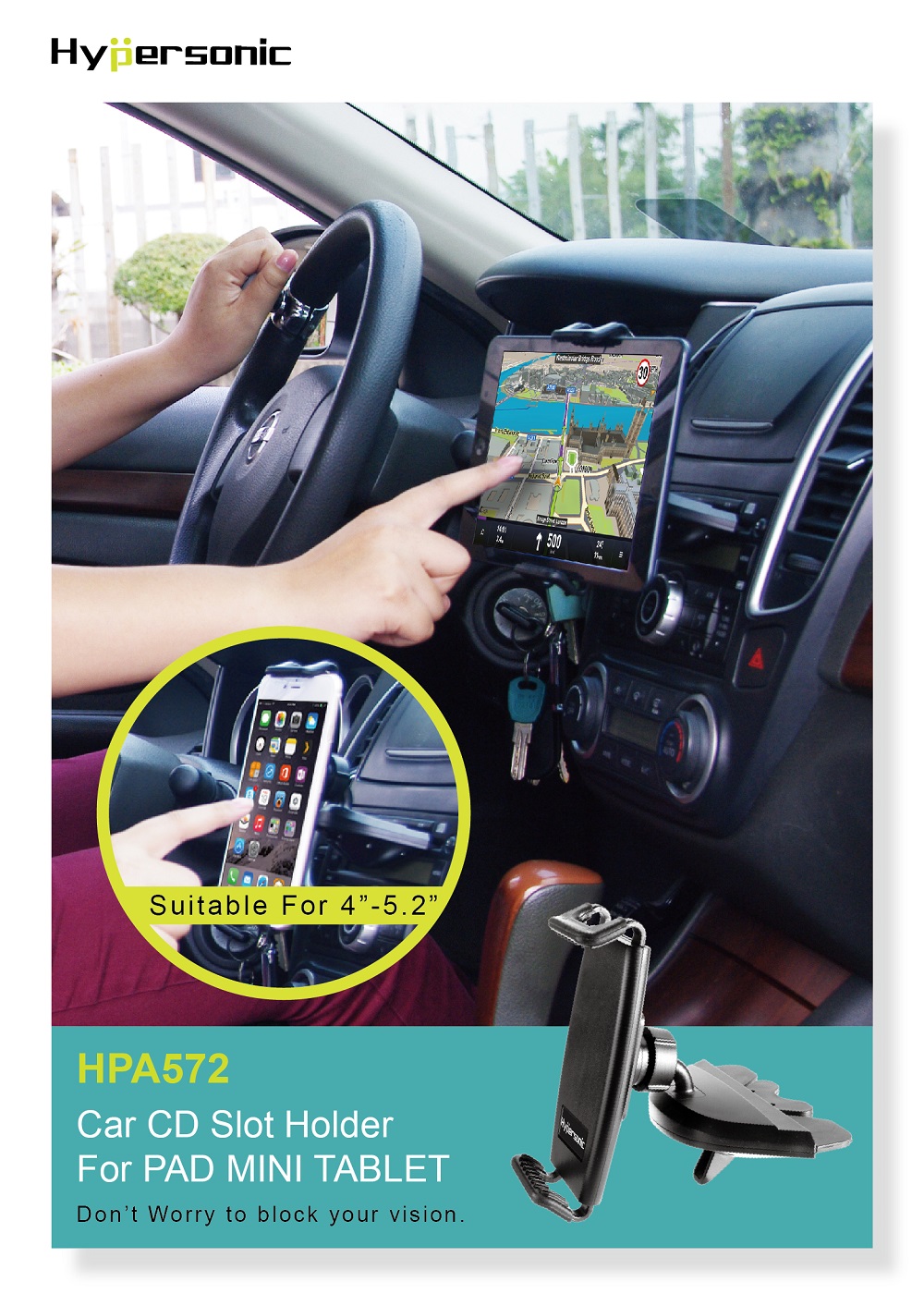 360 Degree CD Slot Car Cell Phone Holder HPA572