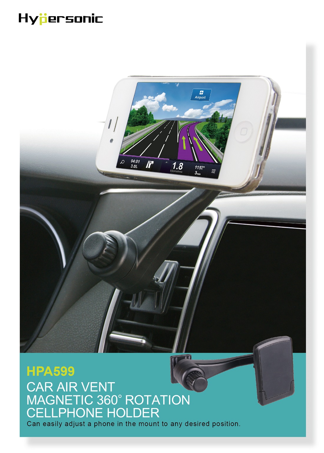 Car Universal Air Vent Cell Phone Mount HPA599