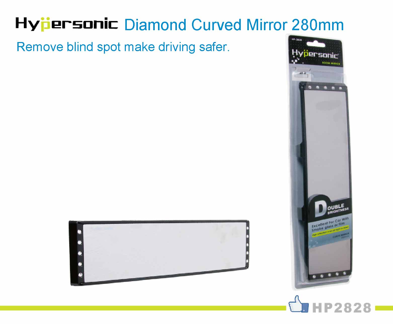 Diamond 280mm Rear View Mirror HP2828