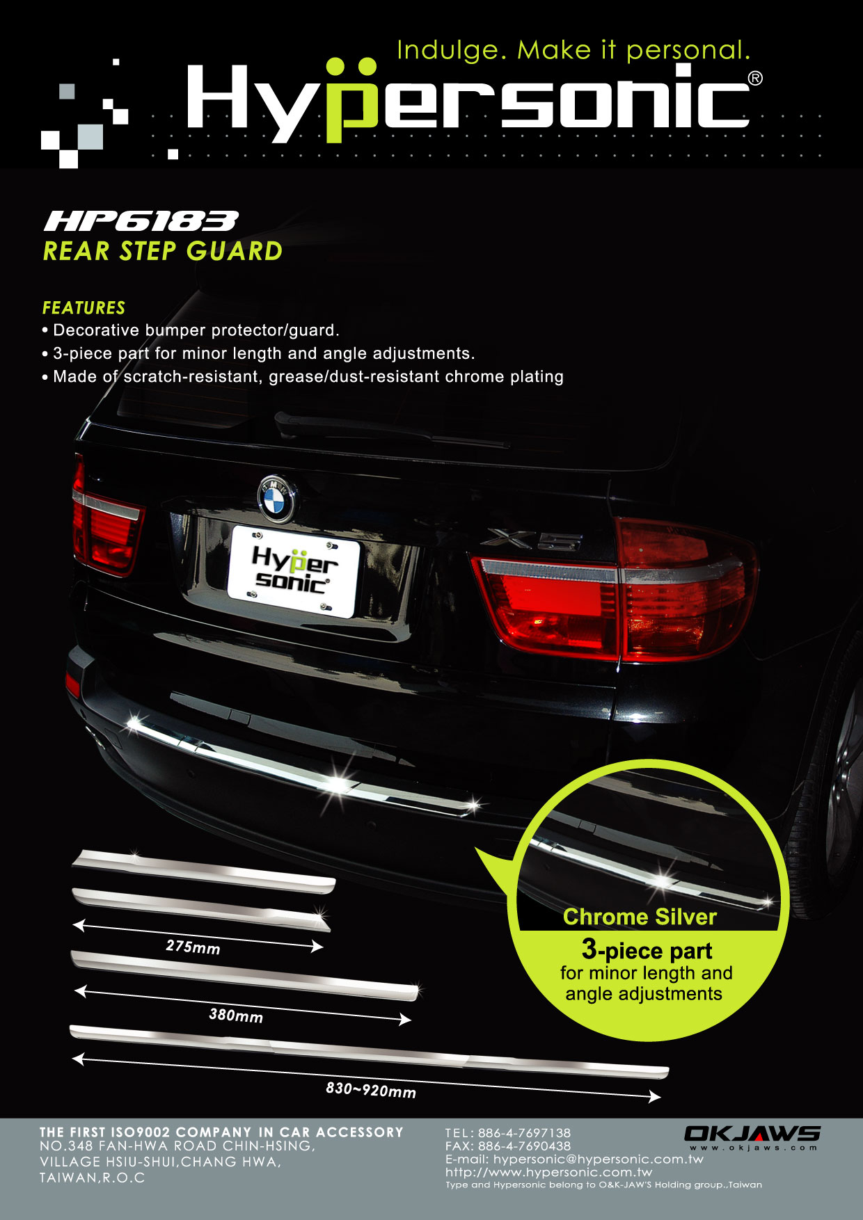 Sliver Decorate Car Rear Bumper Guard Strip HP6183