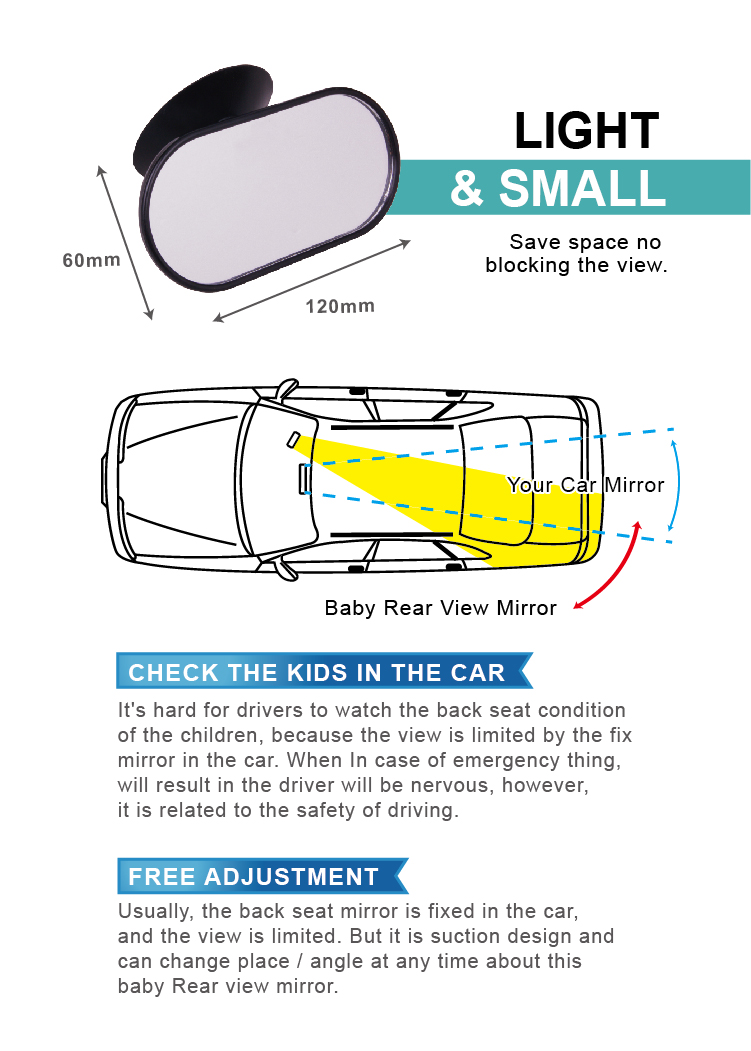 CAR BABY REAR VIEW MIRROR HPN825