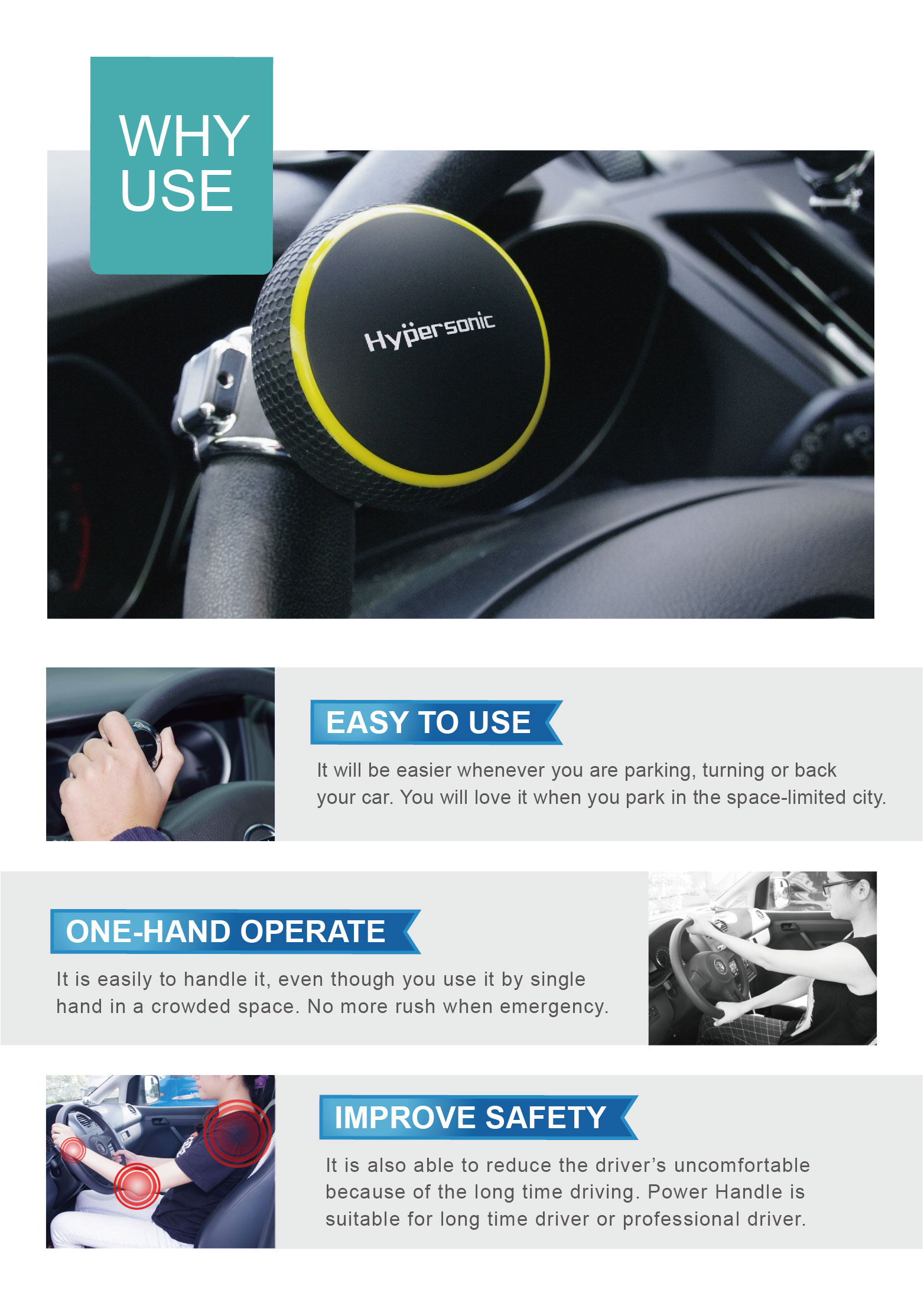 Steering Wheel Spinner Knob (SMALL SIZE) HP2435-3