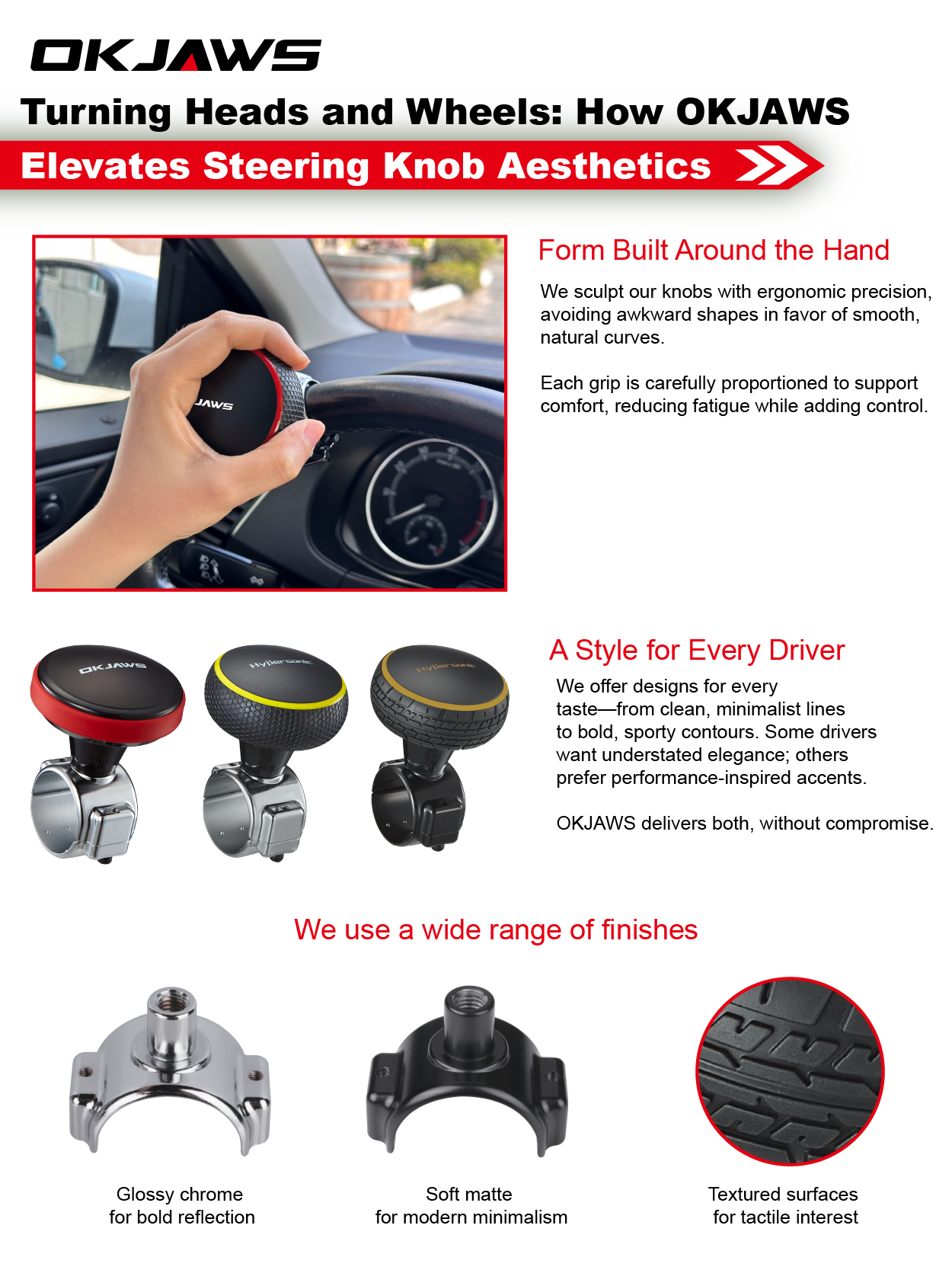 How OKJAWS Elevates Steering Knob Aesthetics