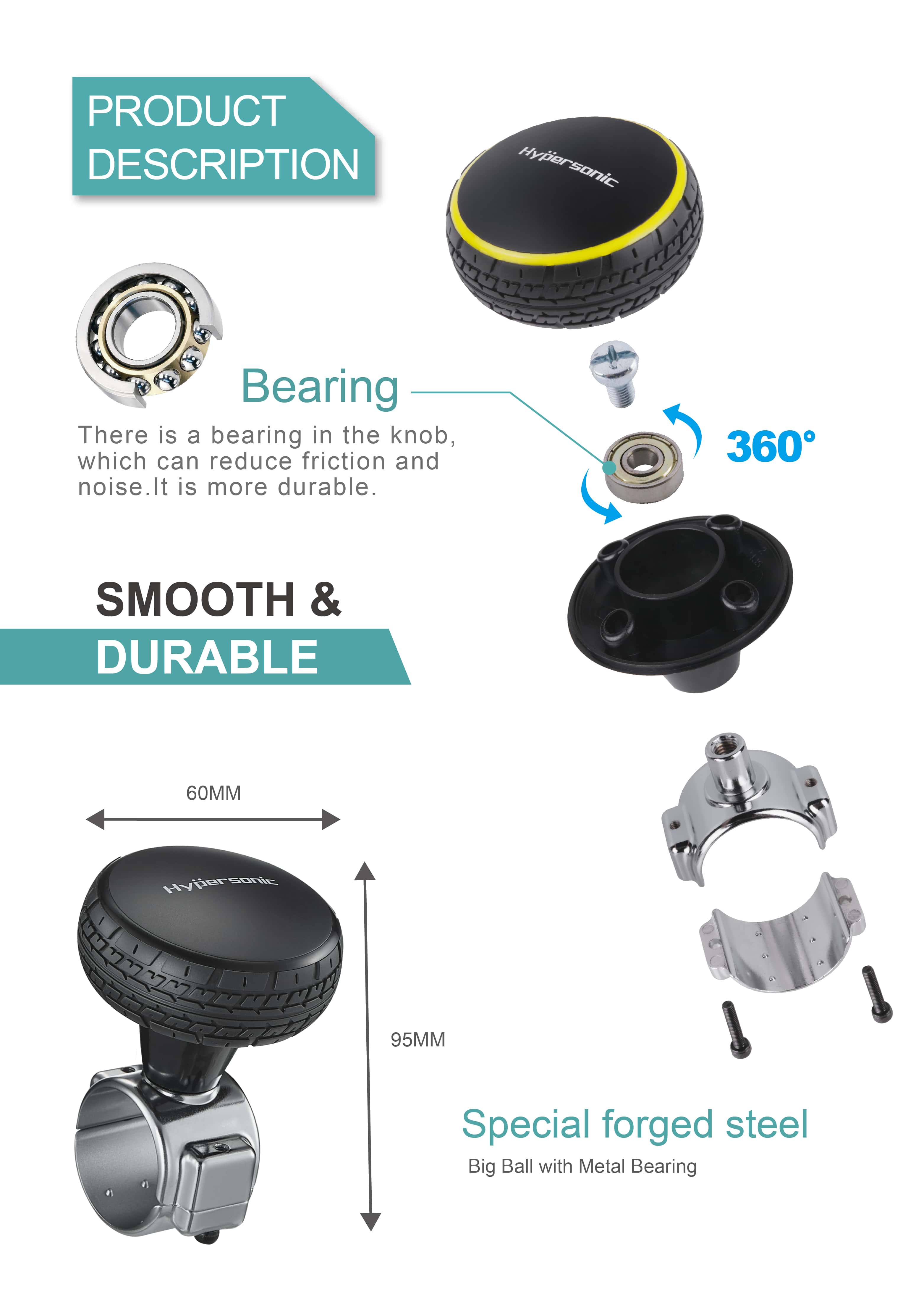 Steering Wheel Spinner Knob (LARGE SIZE) HP3437-4