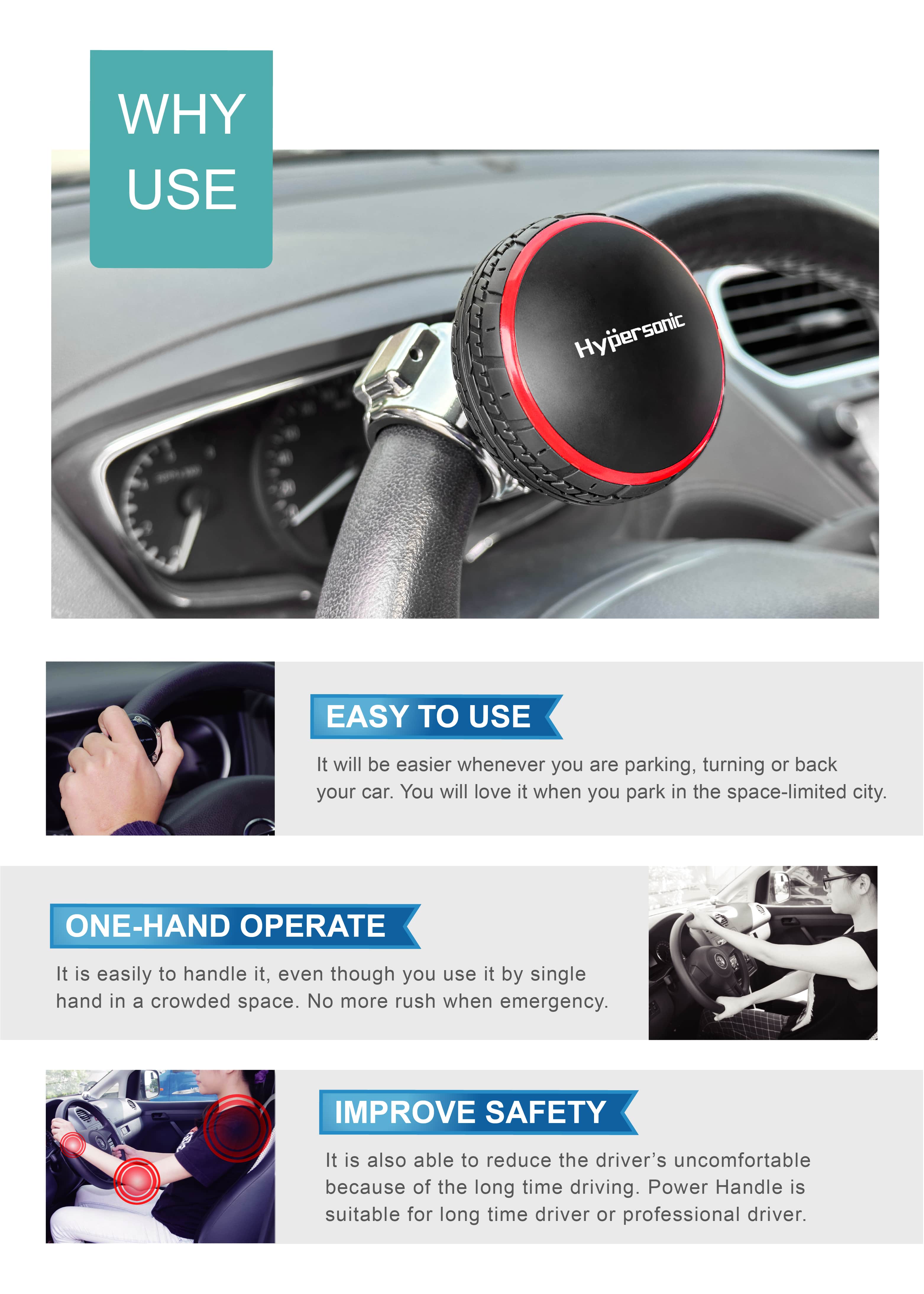 Steering Wheel Spinner Knob (LARGE SIZE) HP3437-4